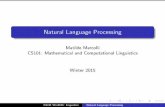 Natural Language Processing - California Institute of ...matilde/NaturalLanguageProcessing.pdf · Natural Language Processing Matilde Marcolli CS101: Mathematical and Computational