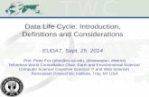 Data Life Cycle: Introduction, Definitions and Considerations · PDF fileData Life Cycle: Introduction, Definitions and Considerations EUDAT, Sept. 25, ... Data Life Cycle embedded