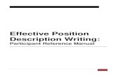Effective Position Description Writing · PDF fileJob Structure Factors Used in the Hay ... Effective PD Writing Participant Reference Manual ... The “Hay Guide Chart-Profile Method