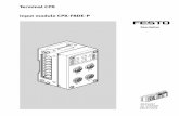 Terminal CPX Input module CPX-F8DE-P - Festo USA · PDF fileTerminal CPX Input module CPX-F8DE-P. ... 1.4.6 2two-wire sensors 1-48 ... channel pair that can be set separately with