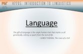 Language - Massachusetts Institute of Technology · PDF fileThe gift of language is the single human trait that marks us all ... •Difference between bat _and ^pat _ ... •Grammatical