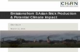 Emissions from S Asian Brick Production & Potential ... south asian... · India 78% Pakistan 15% Banglade sh 5% ... Traditional brick kiln technologies to zigzag, VSBK or tunnel kilns;