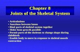 Chapter 8 Joints of the Skeletal Systemclt.astate.edu/mhuss/Chapter 8 - Joints of the Skeletal System.pdf · Chapter 8 Joints of the Skeletal System • Articulations • Junctions
