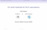 On-shell methods for NLO calculations · PDF fileOn-shell methods for NLO calculations Ralf Sattler ... subject of the following slides: ... colour ordering