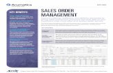 DATA SEET SALES ORDER - IT Consulting Company - · PDF fileAcumatica can split a sales order into multiple shipments from different warehouses. For incomplete orders, Acumatica will