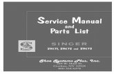 Singer - Shoe Systems Plus, Inc. and... · form k 6331 (666) service manual and parts list for singer 291