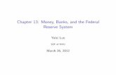 Chapter 13: Money, Banks, and the Federal Reserve Systemyluo/teaching/Econ1002EF/chapter13.pdf · Chapter 13: Money, Banks, and the Federal Reserve System ... 4.Discuss the three