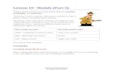 Lesson 10 - Modals (Part 3) - Everyday English · PDF fileLesson 10 - Modals (Part 3) ... We can use may, might and could to talk about things that are possible ... Exercise 1 –