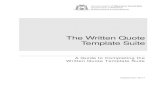 The Written Quote Template Suite - Department of Finance ... · PDF fileThe Written Quote Template Suite - A Guide to Completing the Written Quote Template Suite Page 3 1. So you want