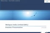 Welspun India Limited (WIL) Investor Presentation Presentation_20 May... · Welspun India Limited (WIL) Investor Presentation ... Geopolitical issues ... India competitive in spite
