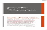 Processing Plant Superintendent 2015 Regulatory … Plant Superintendent 2015 Regulatory Update ... air blow systems or pipeline ... Color coded –directional arrows –provide a