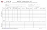 Expense Reimbursement Form - Loyola University: Loyola ... · PDF filerequesting reimbursement for moving mileage expenses please use the miscellaneous section as it is a different