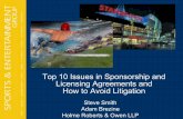 Top 10 Issues in Sponsorship and Licensing …webcasts.acc.com/handouts/3.15.11_SE_LQH_Slides.pdfTop 10 Issues in Sponsorship and Licensing Agreements and » ... Representation of