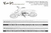 DB30 Operators Manual Eng and Spa - Northern Tool · PDF filefor more information about mini bike safety, call baja motorsports at 1-866-260-8630