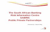The South African Banking Risk Information Centre SABRIC ... · PDF fileThe South African Banking Risk Information Centre SABRIC Public Private Partnerships Presented by : Kalyani