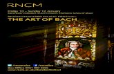 rncm cHamBer muSic FeStiVal THE ART OF  · PDF filerncm cHamBer muSic FeStiVal THE ART OF BACH ... J S Bach Brandenburg Concerto No 2 ... Johann Christian Bach Quintet Op 11 No 6