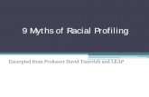 9 Myths of Racial ProfilingMyths+of... ·  · 2011-06-029 Myths of Racial Profiling ... Why study myths? • People can identify when they are crossing a prohibited zone • Recognize