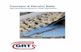 Conveyor & Elevator Belts - grtrubber.com Belt Components ... • Top quality, heat-resistant compound for temperatures up to 450ºF (232ºC) • Ideal to withstand the baking and