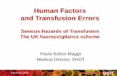 Human Factors and Transfusion Errorsihs-seminar.org/content/uploads/Human-factors-for-IHS-2016.pdfIHS Paris 2016 Human Factors and Transfusion Errors Serious Hazards of Transfusion