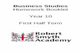 Homework Booklet Year 10 First Half Term · PDF fileYour teacher will look at this homework booklet regularly and check ... Complete the “what is you millionaire potential?” quiz