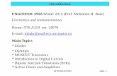Introduction ENGINEER 3N03 Winter 2015 (Prof. · PDF fileIntroduction ENGINEER 3N03 Winter 2015 (Prof. Mohamed H. Bakr) Electronics and Instrumentation ... allowed cheat sheets in