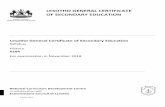 LESOTHO GENERAL CERTIFICATE OF SECONDARY EDUCATION … Syllabus/History/History Syllabus.pdf · Lesotho General Certificate of Secondary Education. ... Paper 1: Aspects of the History