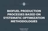 BIOFUEL PRODUCTION PROCESSES BASED ON SYSTEMATIC OPTIMIZATION METHODOLOGIES · PDF file · 2013-09-20INTEGRATED BIOFUEL PRODUCTION PROCESSES BASED ON SYSTEMATIC OPTIMIZATION METHODOLOGIES