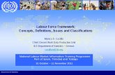 Labour Force Framework: Concepp, ,ts, Definitions, · PDF fileLabour Force Framework: Concepp, ,ts, Definitions, Issues and Classifications ... (S t f N ti l A t t) ... Statistics