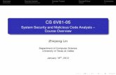CS 6V81-05 - System Security and Malicious Code …zhiqiang.lin/spring2012/public/lec1.pdfSystem Security and Malicious Code Analysis – Course Overview Zhiqiang Lin Department of