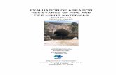 EVALUATION OF ABRASION RESISTANCE OF PIPE · PDF fileEVALUATION OF ABRASION RESISTANCE OF PIPE AND . PIPE LINING MATERIALS . ... of the basis to update current design guidance and