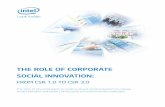 THE ROLE OF CORPORATE SOCIAL INNOVATION - Intel · PDF fileTHE ROLE OF CORPORATE SOCIAL INNOVATION: ... advanced hardware and software ... economic transformation and social development.