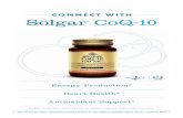 COnneCt with Solgar CoQ-10 with Solgar ® CoQ-10 Energy Production* ... process takes place in tiny cell structures called mitochondria, where the body continuously converts ubiquinone