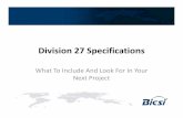 Division 27 SpecificationsDivision 27 Specifications · PDF fileDivision 27 SpecificationsDivision 27 Specifications ... – Construction Documents ... – Unit Price for s ppqp ecific