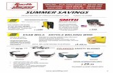 MAPLE SHADE 496 E ROUTE SUMMER SAVINGS - :: …sjwelding.com/pdf/SUMMER_SAVINGS_2010.pdf · summer savings ... & tig welding down to 10 amps # 07-0012-31xx (plain black $149) ...