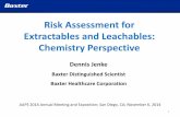 Risk Assessment for Extractables and Leachables ... Proposition: Drug product is tested, using validated analytical methods, only for those substances which have the potential for