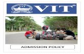 ADMISSION POLICY - vit.ac.in · PDF fileCounselling Procedure ... We at VIT will impart futuristic technical education and instill high patterns of ... Individual Mentoring and guidance