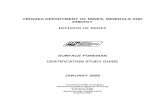 SURFACE FOREMAN CERTIFICATION STUDY … department of mines, minerals and energy division of mines surface foreman certification study guide january 2006 commonwealth of virginia