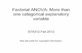 Factorial ANOVA: More than one categorical explanatory ... · PDF filecomplete factorial design (as opposed to a fractional factorial). The potato study • Cases are storage containers