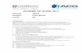 SCHEME OF WORK 2017 - · PDF fileSCHEME OF WORK 2017 Faculty ARTS ... The’two’components’in’which’students’are’enrolled’areweighted’equally’and’both’assessed’at