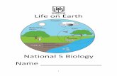 Life on Earth - Larbert High School Stenhousemuir1409]Unit_3-_Life... · Life on Earth National 5 Biology Name _____ 2 Key word ... Producer (plant) Primary consumer (herbivore) ...