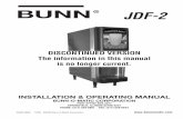 installation, operating, JDF-2 Installation & Operating · PDF fileINSTALLATION & OPERATING MANUAL JDF-2 ... 170 degrees F (76.6 degrees C) ... air from surrounding machines blow on