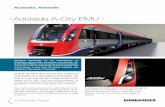 Adelaide A-City EMU factsheet - · PDF fileAustralia, Adelaide Commuter Trains Designed specifically for the electrification of ... Bogie centre distance 16,800 mm Bogie wheel base