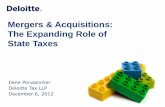 Mergers & Acquisitions: The Expanding Role of State Taxesteidetroitchapter.camp7.org/Resources/Documents/5.M_A State... · Mergers & Acquisitions: The Expanding Role of ... Evaluate