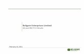 Religare Enterprises · PDF fileReligare Enterprises Limited Q3 and 9M FY11 Results ... Loan book grew to `44.2 bn* ... Asset Mgmt. – Borrowing program supported by superior ratings