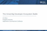 The Great Big Developer Ecosystem Battle 2011 IDC Oct-11 Web Ecosystem Drilldown History of challenges for standards-efforts –Webkit breakthrough –Scramble for Apple competition