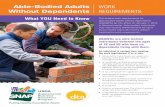 Able-Bodied Adults WORK Without Dependents … or call the SNAP Work Requirements Line at 1-888-483-0255 to learn more. How does an able-bodied individual participate in Community