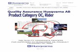 THE QUALITY ASSURANCE PROCESS FOR SUPPLIERS TO HUSQVARNA ... · PDF file3. Flow chart Quality Assurance Process Establish Quality Assurance Plan (QAP), Level 3 Review of contract Order