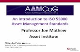 Professor Joe Mathew Asset Instituteassetinstitute.com/wp-content/uploads/2014/10/ISO-55000-Standards... · Professor Joe Mathew Asset Institute ... – ISO 55000 Asset management