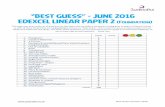 “BEST GUESS” - JUNE 2016 EDEXCEL LINEAR PAPER 2 (Foundation) · PDF file Best Guess Summer 2016 “BEST GUESS” - JUNE 2016 EDEXCEL LINEAR PAPER 2 (Foundation) This paper has