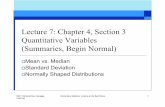 Lecture 7: Chapter 4, Section 3 Quantitative Variables ...nancyp/stat-0200/slides/bpX1textfieldslecture07... · ©2011 Brooks/Cole, Cengage Learning Elementary Statistics: Looking